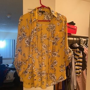 Yellow floral blouse